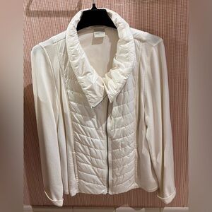 White Quilted Jacket with Shawl Collar